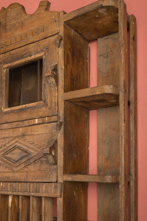 Wooden Vintage Kitchenware Wall Unit