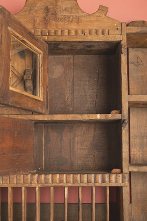 Wooden Vintage Kitchenware Wall Unit