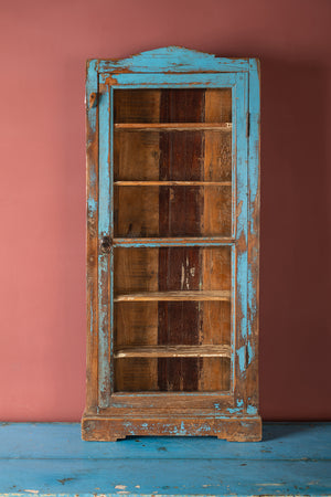 Vintage Light Blue Wall Showcase