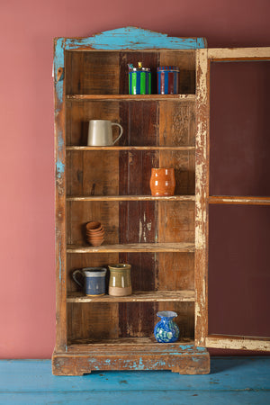 Vintage Light Blue Wall Showcase