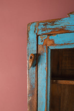 Vintage Light Blue Wall Showcase