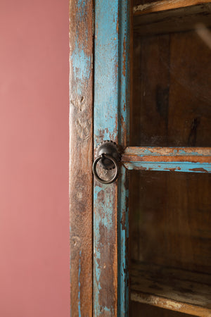 Vintage Light Blue Wall Showcase