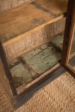 Dark Vintage Wooden Showcase Cabinet