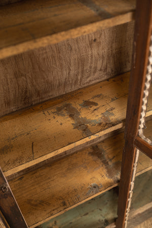 Dark Vintage Wooden Showcase Cabinet