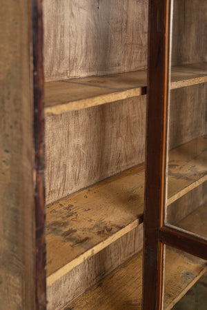 Dark Vintage Wooden Showcase Cabinet