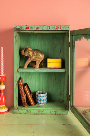 Pistachio Green & Red Vintage Wall Showcase