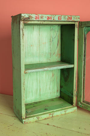 Pistachio Green & Red Vintage Wall Showcase