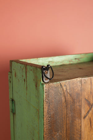 Pistachio Green & Red Vintage Wall Showcase