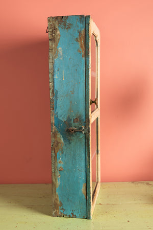 Vintage Cream & Blue Wall Showcase