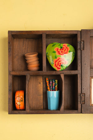 Wooden Carved Vintage Wall Showcase