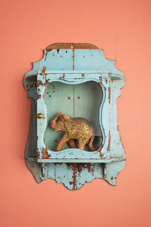 Vintage Light Blue Wall Showcase