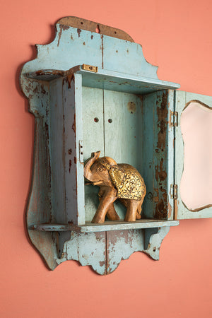 Vintage Light Blue Wall Showcase