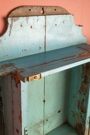 Vintage Light Blue Wall Showcase